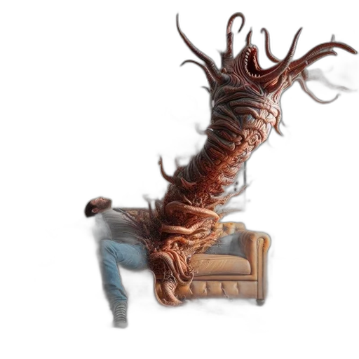 furniture, creature, hair, animal, concept art, 3d render, fantasy art, photorealistic transparent PNG cut-out