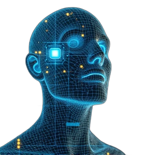 robot, face, mask, cyberpunk, 3d render, concept art, control, systems transparent PNG cut-out
