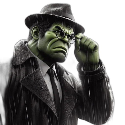 comic book art, concept art, photorealistic, 3d render, rainy, japanese, setting, distinctive transparent PNG cut-out