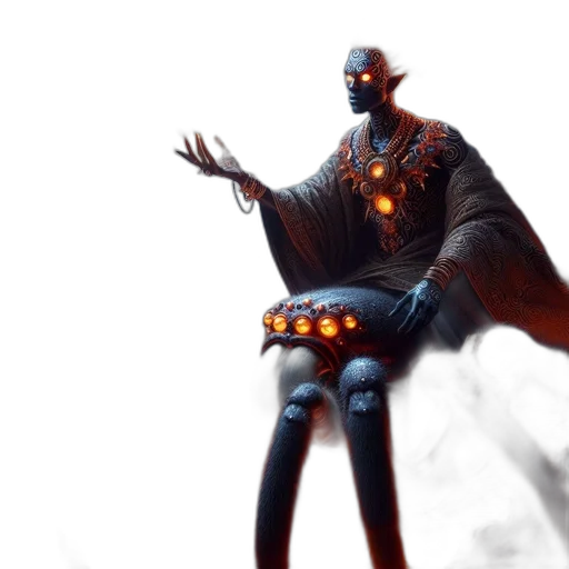 jacket, mask, robot, staff, concept art, fantasy art, cyberpunk, 3d render transparent PNG cut-out