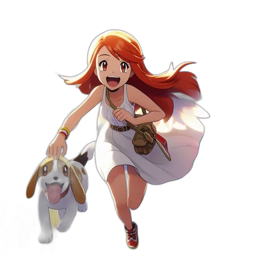 dress, animal, creature, staff, concept art, anime, pixel art, fantasy art transparent PNG cut-out