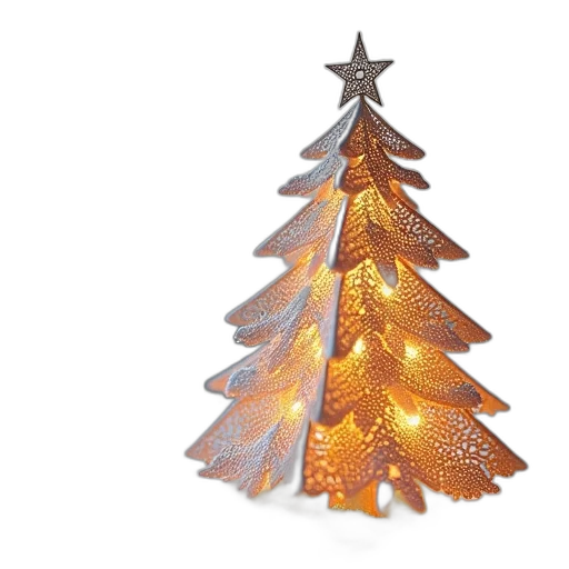 jewelry, tree, 3d render, photorealistic, christmas, lace, card transparent PNG cut-out