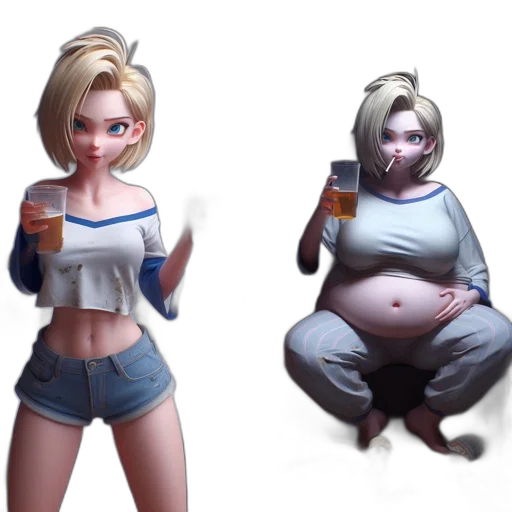 concept art, 3d render, fantasy art, pixel art, two, scenes, featuring, animated transparent PNG cut-out