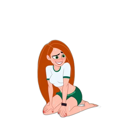 staff, hair, dress, cartoon, concept art, pixel art, 3d render, green transparent PNG cut-out
