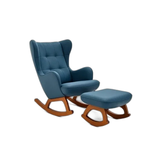furniture, shoes, 3d render, concept art, photorealistic, blue, modern, brown transparent PNG cut-out