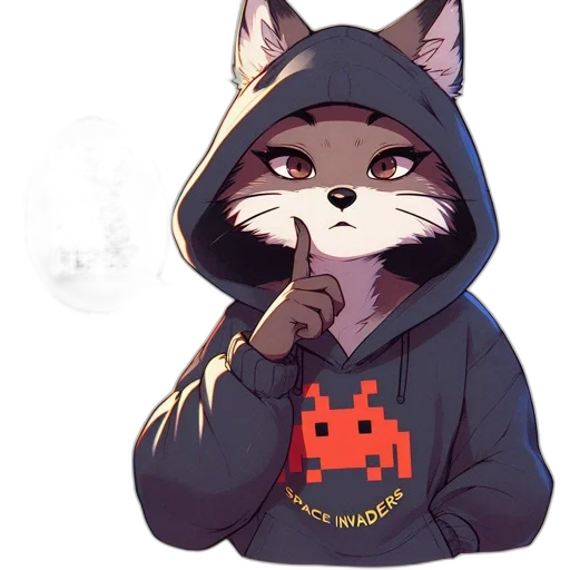 jacket, staff, animal, mask, pixel art, concept art, cyberpunk, anime transparent PNG cut-out