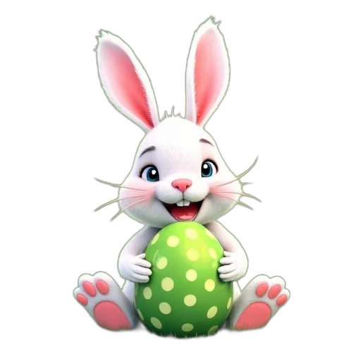 animal, 3d render, photorealistic, concept art, pixel art, happy, easter, bunny transparent PNG cut-out