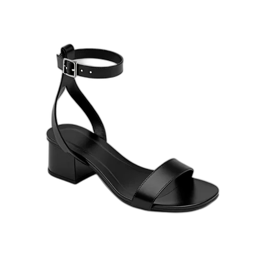 shoes, black, sandal, strap, over, foot, buckle, detail transparent PNG cut-out