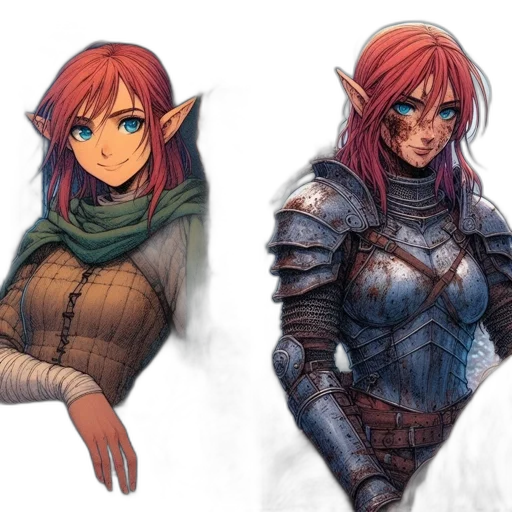 fantasy art, concept art, watercolor, pixel art, pastel, blue, dark, red transparent PNG cut-out
