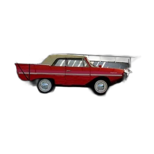 car, 3d render, vintage, red, parked, deck, large, boat transparent PNG cut-out