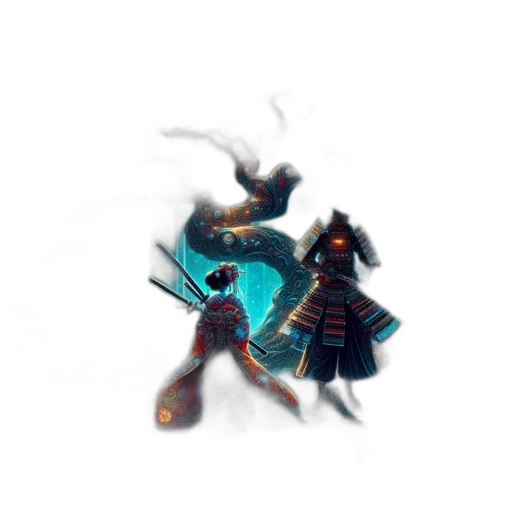 robot, mask, weapon, staff, concept art, pixel art, fantasy art, 3d render transparent PNG cut-out