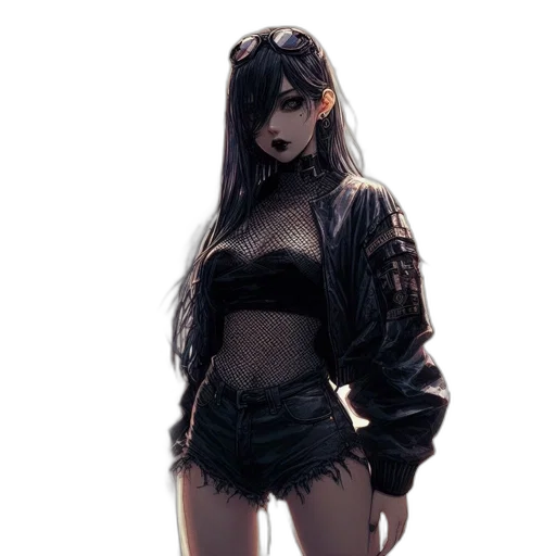 jacket, creature, dress, mask, cyberpunk, concept art, fantasy art, pixel art transparent PNG cut-out