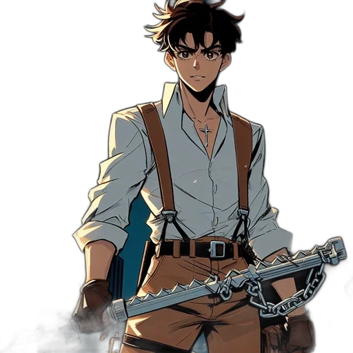 staff, sword, weapon, concept art, comic book art, anime, cartoon, earth tones transparent PNG cut-out