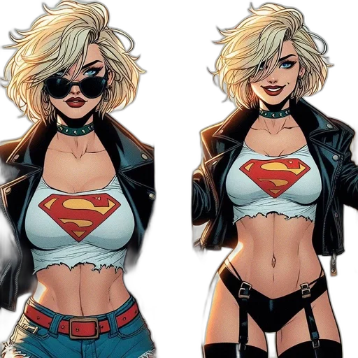 comic book art, concept art, cartoon, individual, portrayed, twice, dons, black transparent PNG cut-out