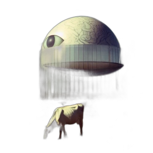 umbrella, hat, robot, creature, concept art, pixel art, 3d render, fantasy art transparent PNG cut-out