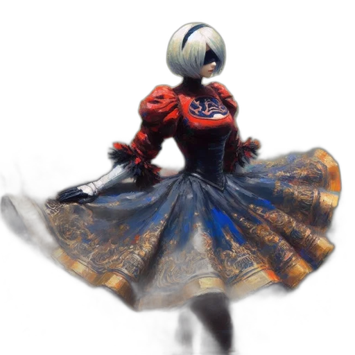 dress, robot, mask, umbrella, concept art, 3d render, fantasy art, photorealistic transparent PNG cut-out