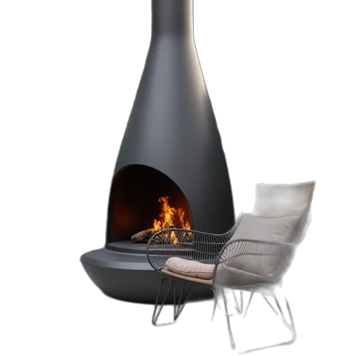 umbrella, furniture, 3d render, photorealistic, fire, metal, fireplace, chair transparent PNG cut-out