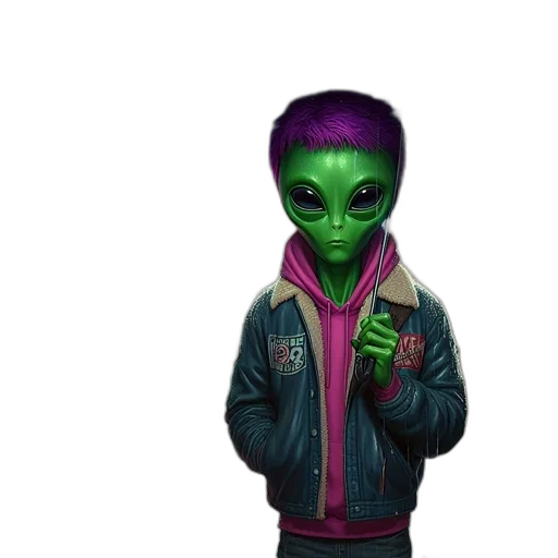 jacket, mask, creature, face, concept art, 3d render, cyberpunk, fantasy art transparent PNG cut-out