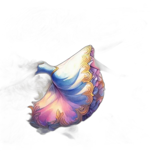 flower, crown, jewelry, dragon, concept art, watercolor, 3d render, fantasy art transparent PNG cut-out