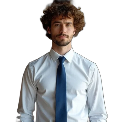 staff, face, jacket, hair, photorealistic, cartoon, concept art, 3d render transparent PNG cut-out