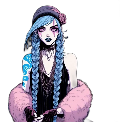 staff, jewelry, dress, hat, pixel art, concept art, cartoon, cyberpunk transparent PNG cut-out