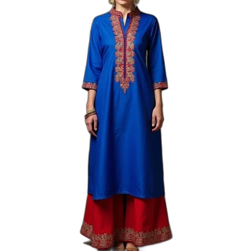 dress, blue, royal, kurta, style, red, patial, palazzoos transparent PNG cut-out
