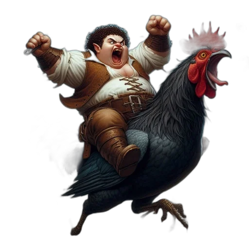 animal, food, concept art, fantasy art, 3d render, photorealistic, stout, man transparent PNG cut-out