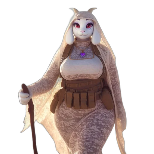 dress, staff, creature, animal, concept art, fantasy art, 3d render, pixel art transparent PNG cut-out