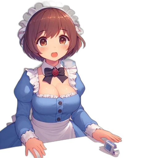dress, staff, robot, flower, anime, pixel art, concept art, 3d render transparent PNG cut-out