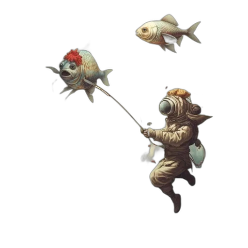 staff, weapon, creature, animal, concept art, pixel art, fantasy art, underwater transparent PNG cut-out