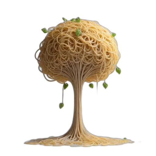 food, crown, hair, tree, 3d render, concept art, photorealistic, made transparent PNG cut-out