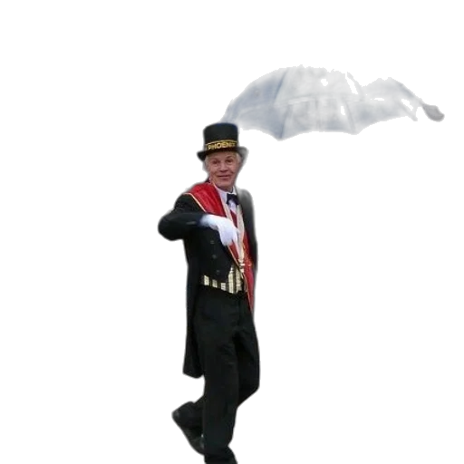umbrella, staff, hat, jacket, concept art, 3d render, rain, fog transparent PNG cut-out
