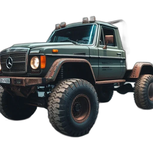 car, weapon, concept art, 3d render, photorealistic, pixel art, rugged, green transparent PNG cut-out