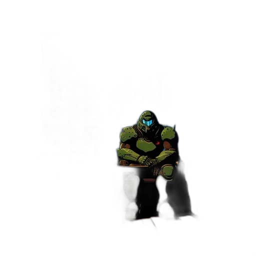 robot, creature, mask, jacket, concept art, 3d render, pixel art, comic book art transparent PNG cut-out