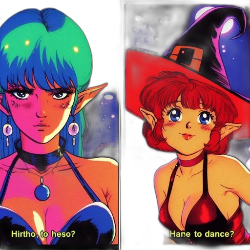 hat, concept art, fantasy art, anime, pixel art, neon lights, neon, two transparent PNG cut-out