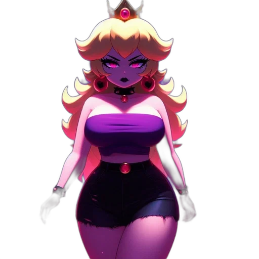 crown, dress, staff, concept art, 3d render, pixel art, cartoon, neon lights transparent PNG cut-out
