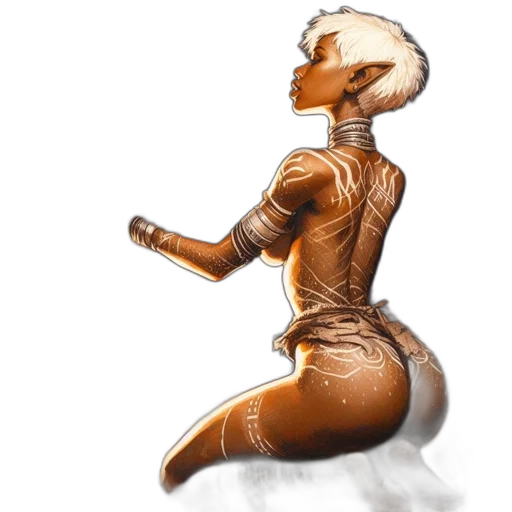 robot, dress, concept art, 3d render, fantasy art, cyberpunk, outer space, golden transparent PNG cut-out
