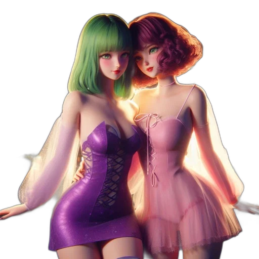 dress, concept art, fantasy art, pixel art, 3d render, neon lights, green, pastel transparent PNG cut-out