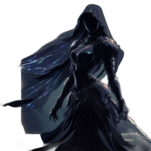 dress, creature, mask, sword, concept art, fantasy art, comic book art, 3d render transparent PNG cut-out
