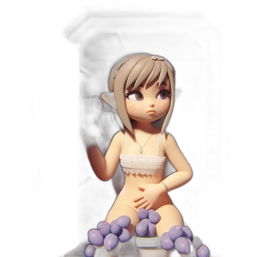 dress, bottle, staff, 3d render, concept art, pixel art, fantasy art, pastel transparent PNG cut-out