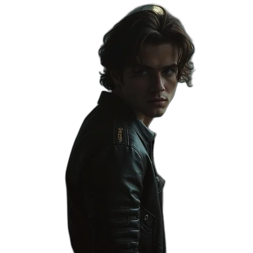 jacket, face, hair, creature, photorealistic, concept art, comic book art, cyberpunk transparent PNG cut-out