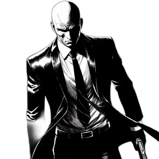 comic book art, concept art, cartoon, indistinct, space, bald, man, suit transparent PNG cut-out