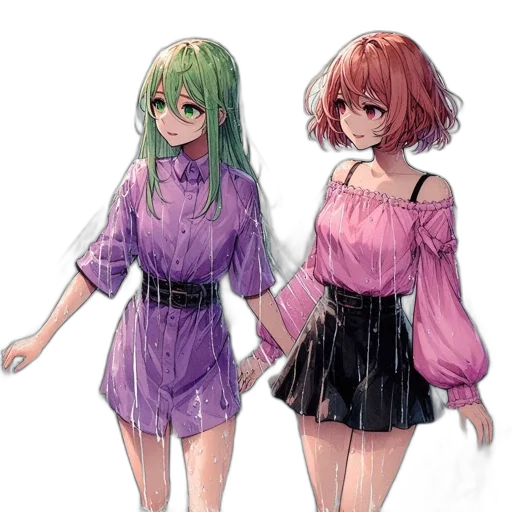 dress, jacket, concept art, pixel art, vaporwave, anime, green, pastel transparent PNG cut-out