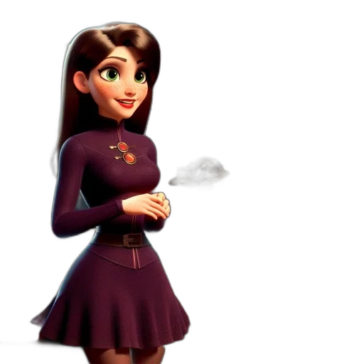 dress, staff, jewelry, face, 3d render, concept art, cartoon, fantasy art transparent PNG cut-out