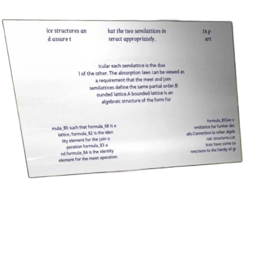 page, book, discussing, algebraic, structures, specifically, semilattices, bounded transparent PNG cut-out