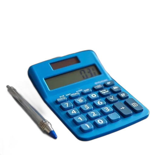weapon, 3d render, blue, calculator, digital, display, placed, dark transparent PNG cut-out