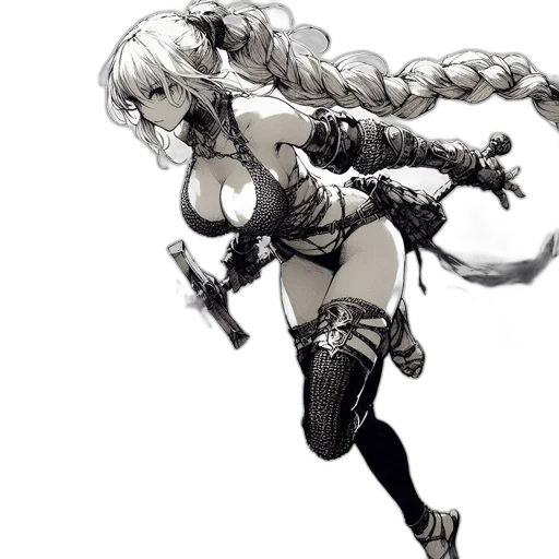 weapon, sword, staff, concept art, fantasy art, comic book art, cyberpunk, monochrome transparent PNG cut-out