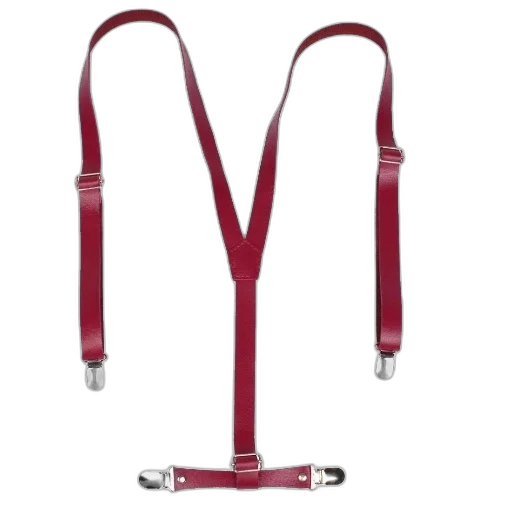 staff, jewelry, pair, red, suspenders, silver, clips, buckles transparent PNG cut-out