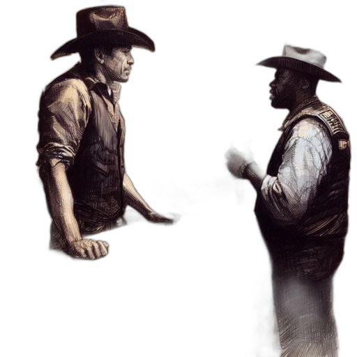 hat, staff, weapon, jacket, concept art, photorealistic, comic book art, fantasy art transparent PNG cut-out