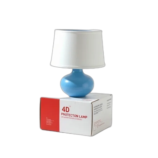 furniture, 3d render, white, lampshade, blue, interior, placed, top transparent PNG cut-out